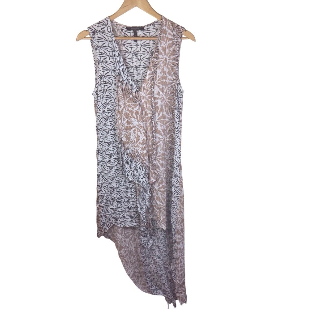 BCBGMaxazria Asymmetrical Sleeveless‎ Flowy Maxi Dress Size Medium Resortwear